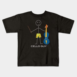 Funny Mens Cello Guy Kids T-Shirt